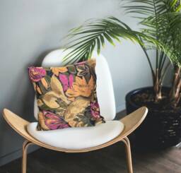 Floral Cushion Covers Uk, Rocking Chair Cushion, Throw Pillow Covers, Accent Pillow, Cover 50x50, Purple Cushions, Exotic Cushion - thumbnail 1
