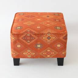 Ekenas Footstool Cover F17 Tribal Bohemian Kilim Rug Ottoman Footstool Cover Tabouret Couverture Fu??hocker Abdeckung - thumbnail 2