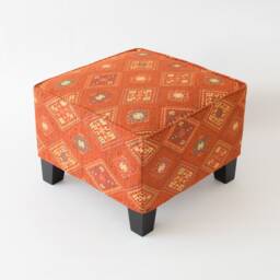Ekenas Footstool Cover F17 Tribal Bohemian Kilim Rug Ottoman Footstool Cover Tabouret Couverture Fu??hocker Abdeckung