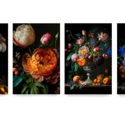still Life Ds0140- Digital Print Set Of 4 - Synthography Fine Art Prints Printed On Glossy Premium Photo Paper - thumbnail 2