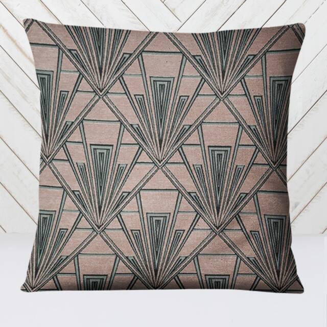 Extra Large Art Deco Cushion, Pillow Cover, Pink Gatsby Velvet Single Or Double Sided 23 Inch Square - image 1