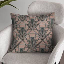 Extra Large Art Deco Cushion, Pillow Cover, Pink Gatsby Velvet Single Or Double Sided 23 Inch Square - thumbnail 2
