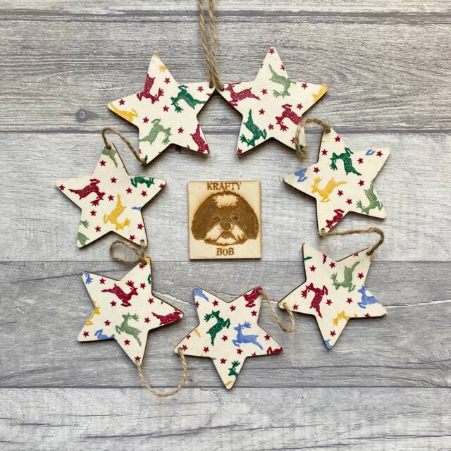 Emma Bridgewater Reindeer Bunting, Christmas Star Garland For Animal Lover, Festive Wall Decor - image 1