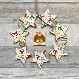 Emma Bridgewater Reindeer Bunting, Christmas Star Garland For Animal Lover, Festive Wall Decor - thumbnail 1