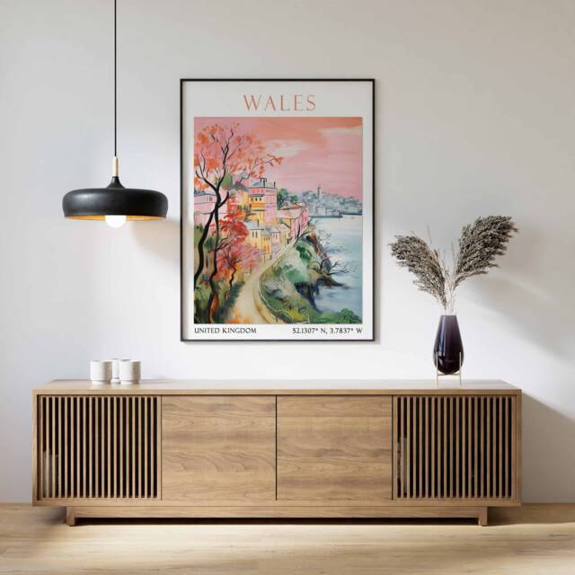 Wales Travel Print, Poster, Welsh Wall Art, Landscape Gift, Coastal Art Gift - image 1