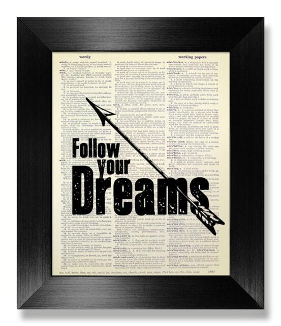 Inspirational Quote Poster, Birthday Gift Best Friend Gift, Arrow Art Print, Graduation Gift Boyfriend, Going Away - Follow Your Dreams