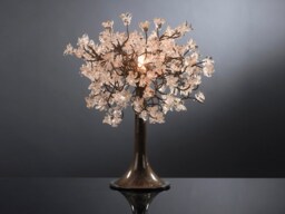 Clear Table Lamp, Modern Desk Lamp With Clear Jumping Flowers , Flowers Bedside Table Lamp