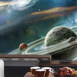Space Wall Mural For Living Room, Deep Space Home Mural, Galaxy Large Murals Office, Dark Room Decor - thumbnail 2