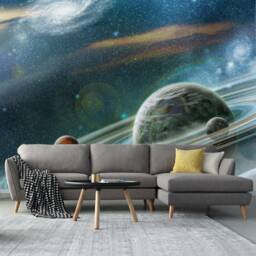 Space Wall Mural For Living Room, Deep Space Home Mural, Galaxy Large Murals Office, Dark Room Decor - thumbnail 3