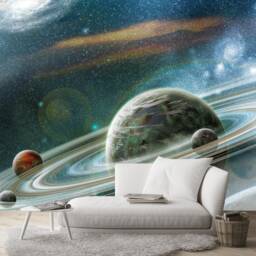 Space Wall Mural For Living Room, Deep Space Home Mural, Galaxy Large Murals Office, Dark Room Decor - thumbnail 1