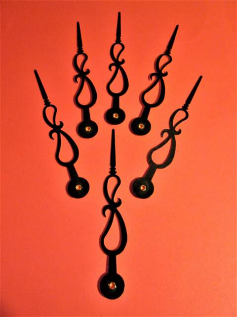 6 New Black Aluminum Design Clock Minute Hands 5 1/4 - image 1