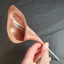 Copper Calla Lily, Girlfriend Gift, Wife Present, 7Th Wedding Anniversary, Rustic Decor, Metal Flower, Memorial Copper - thumbnail 3