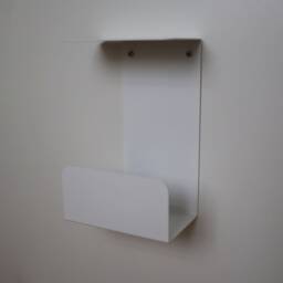 Modern Floating Nightstand Set Of 2, White Metal Bedside Shelves, Left & Right Wall Mounted Pair - thumbnail 3