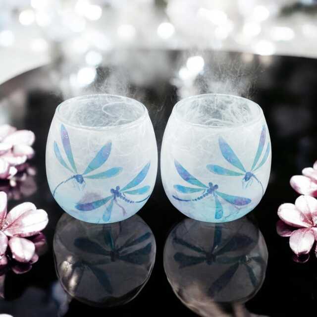 Dragonfly, Dragonflies, Small Glass Tealight Holder Set, Home Decor, Motivational , Gift Boxed - image 1