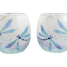 Dragonfly, Dragonflies, Small Glass Tealight Holder Set, Home Decor, Motivational , Gift Boxed - thumbnail 3