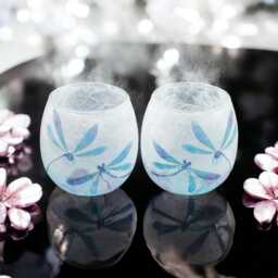 Dragonfly, Dragonflies, Small Glass Tealight Holder Set, Home Decor, Motivational , Gift Boxed - thumbnail 1