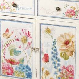 Sold Out Floral Design Sideboard. Country Shabby Chic, Distressed, Flower Meadow, Spring Furniture, Wood, Storage, Dining Room, Bedroom - thumbnail 2