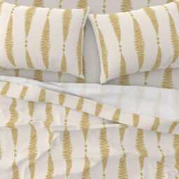 Gold Ferns Sheets - Fern Leaf On Cream By Etienne Botanical Autumn Mustard Cotton Sateen Sheet Set Bedding Spoonflower - thumbnail 3