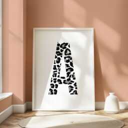 Leopard Initial Print Girls Bedroom Wall Art - thumbnail 1