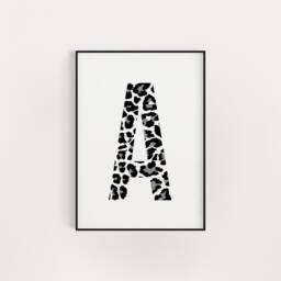 Leopard Initial Print Girls Bedroom Wall Art - thumbnail 2