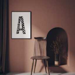 Leopard Initial Print Girls Bedroom Wall Art - thumbnail 3