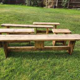 Rustic Reclaimed Scaffold Bench - thumbnail 2