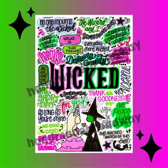 Wicked Movie - New Print Musical Theatre Poster, Broadway Wall Art, Lover Gift, Music Home Decor - image 1