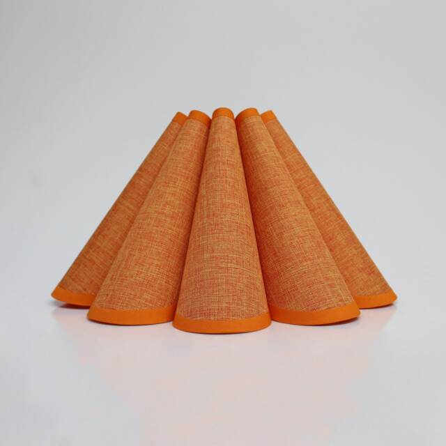 Handmade Candy Orange Pleated Lampshade Cotton Linen Acrylic - image 1