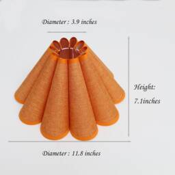 Handmade Candy Orange Pleated Lampshade Cotton Linen Acrylic - thumbnail 2