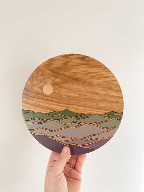 Mountains + Sun On Ash No. 4 - Wood Wall Art Nature Inspired New Home Decor - image 1