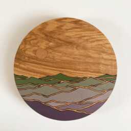 Mountains + Sun On Ash No. 4 - Wood Wall Art Nature Inspired New Home Decor - thumbnail 3