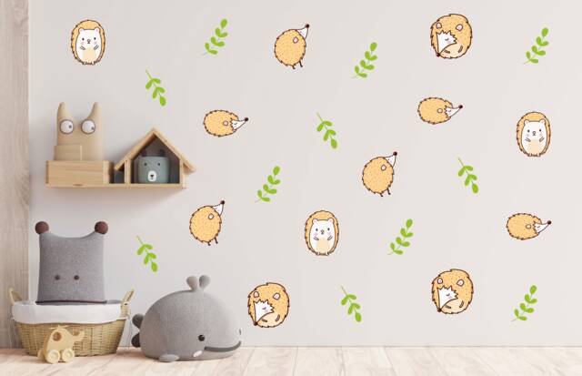 Hedgehog Wall Art - Cute Woodland Nursery Decor Gifts Thevinylcreations - image 1