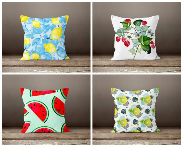 Fruit Cushion Cover/Lemon Cover/Kitchen Home Decor/Watermelon Pillow Case/Housewarming Gift/Summer Trend Garden - image 1