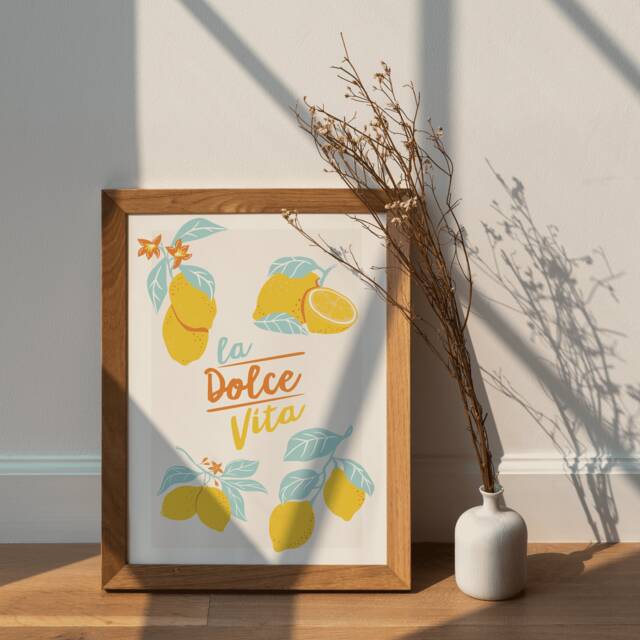 La Dolce Vita Lemon Print - Italian Amalfi Coast Wall Art - image 1