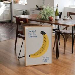 Banana Pop Art Print Trendy Kitchen Wall Decor - thumbnail 3