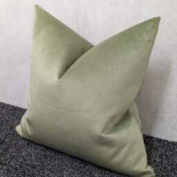 Sage Green Velvet Cushion Cover Light Olive Modern Sofa Bed Pillow Cover Square Handmade - thumbnail 3