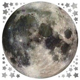 Moon Wall Decal, Stars Stickers, Plantes For Kids Room Vinyl Decals, Space Theme Nuresery Decor - thumbnail 3