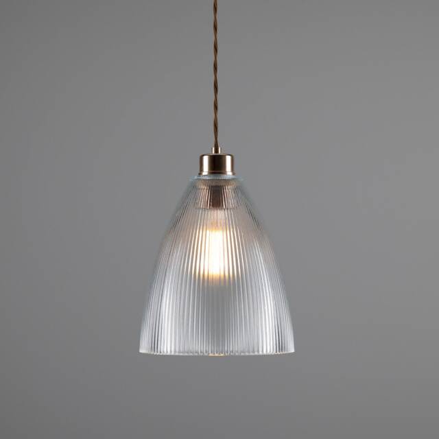Corvera Prismatic Glass Shade Pendant Light 8'' Ip20 - image 1