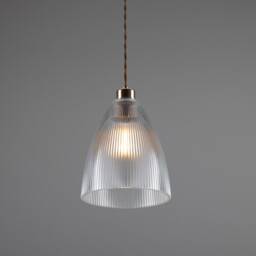 Corvera Prismatic Glass Shade Pendant Light 8'' Ip20 - thumbnail 2