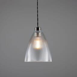 Corvera Prismatic Glass Shade Pendant Light 8'' Ip20 - thumbnail 3