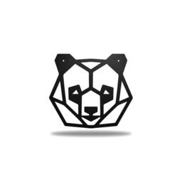 Geometric Panda Head Metal Wall Art - thumbnail 2
