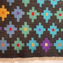 Handwoven Afghan Kilim Runner Rug Tribal Geometric Wool Hallway Rug, 3x7 Ft - thumbnail 3