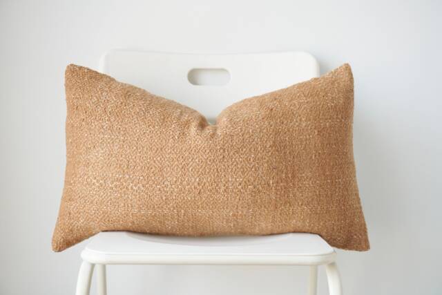 Handmade Hemp Lumbar Pillow Cover Vintage Karen Tribal Design - 14x24 - image 1