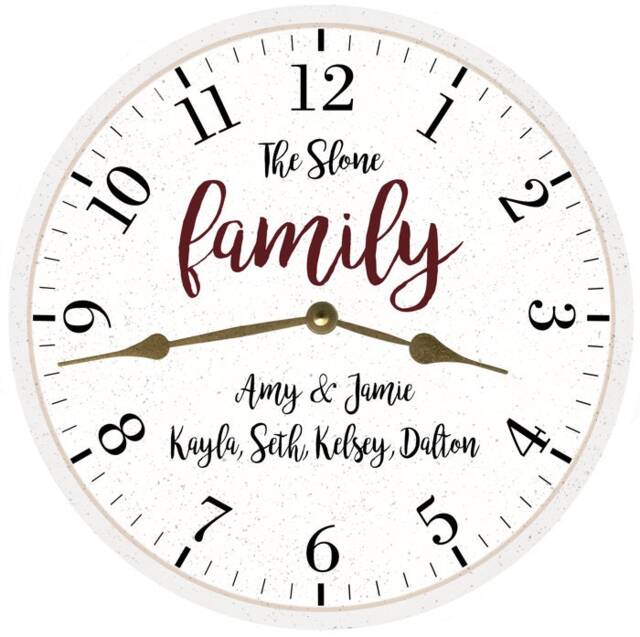 Family Name Clock - Personalized White Clock - image 1