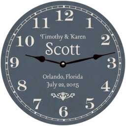 Personalized Wedding Clock, Custom Anniversary Gift, Couples Wall Clock With Last Name - thumbnail 1