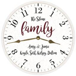 Family Name Clock - Personalized White Clock - thumbnail 1