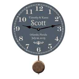 Personalized Wedding Clock, Custom Anniversary Gift, Couples Wall Clock With Last Name - thumbnail 2