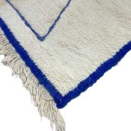 Blue Moroccan Rug Handmade Berber Wool Rug With Geometric Design - thumbnail 4