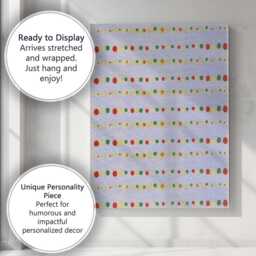 Pastel Blue Multicoloured Polka Dot Repeat Pattern Canvas Wall Art Print Decor Picture Ready To Hang - thumbnail 3
