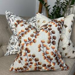 John Lewis & Partners Kasper Fabric/Embroidered Orange Cushion Cover, Decorative Pillow - Designer